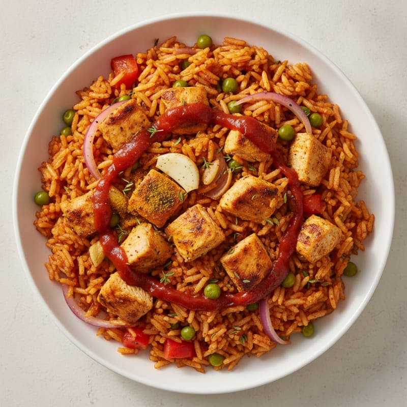 Jollof Rice with Chicken and Vegetables