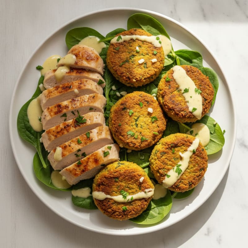 Falafel with Lemon-Tahini Drizzle