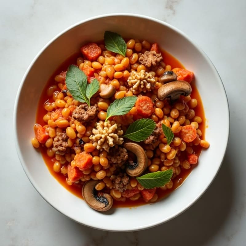 Creamy Lentil Mushroom Walnut Bolognese