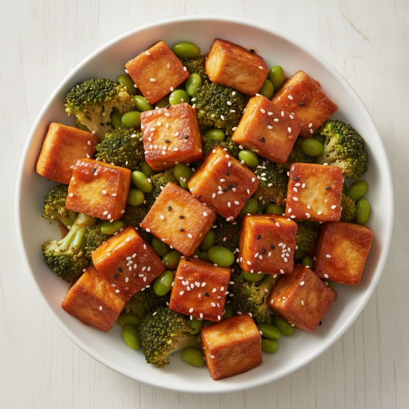 Pan-Seared Tofu with Sweet Chili Glaze
