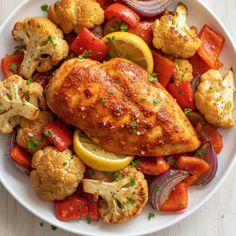 Spicy Harissa Chicken with Roasted Vegetables