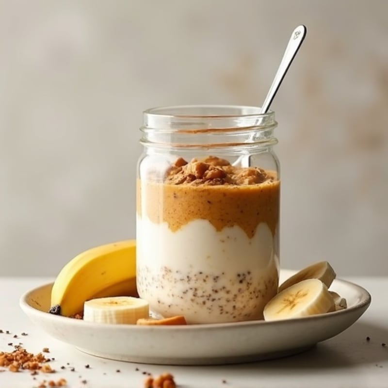 Creamy Peanut Butter Banana Overnight Oats