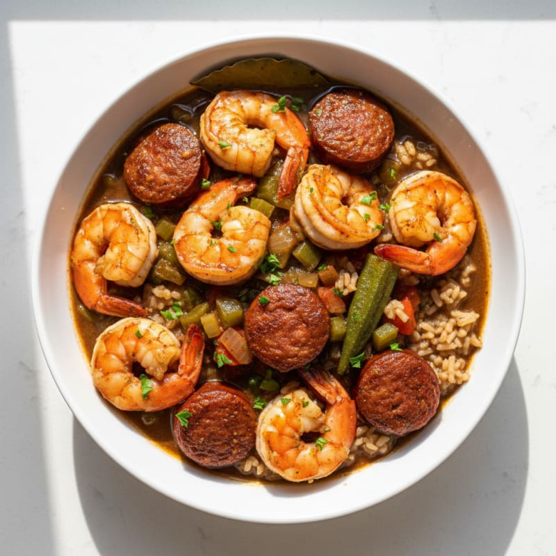 Creole Sausage and Shrimp Gumbo