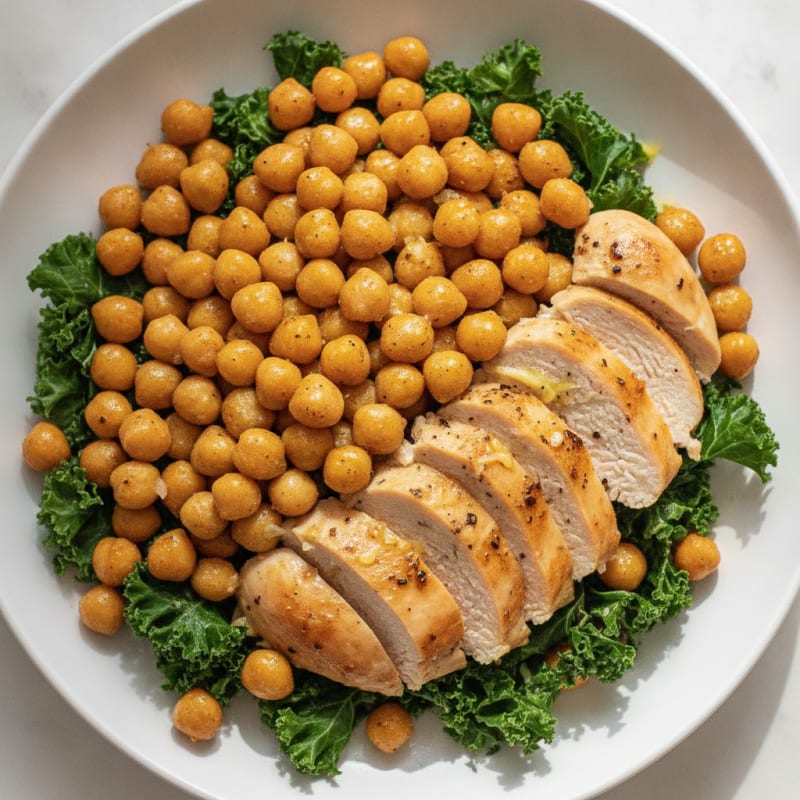 Garlic Herb Roasted Chickpeas and Chicken