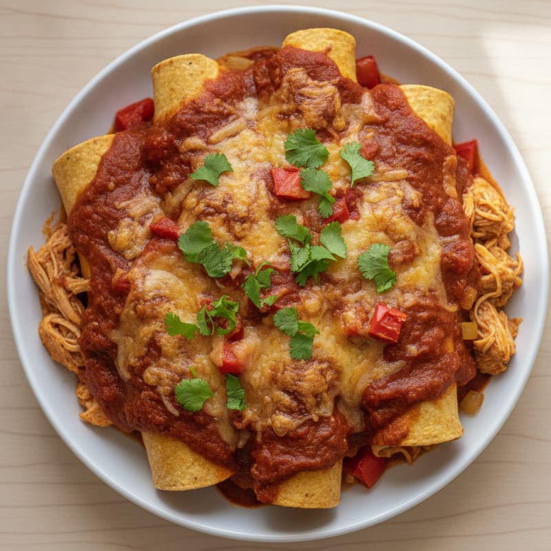 Chicken Enchiladas with Red Sauce