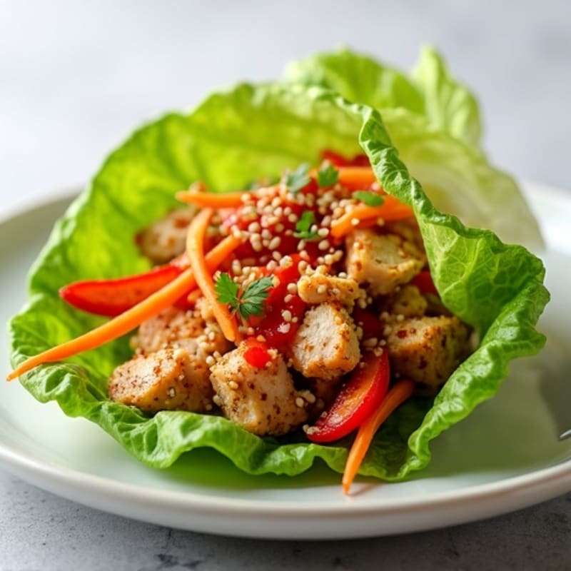 Savory Sesame Chicken Lettuce Wraps