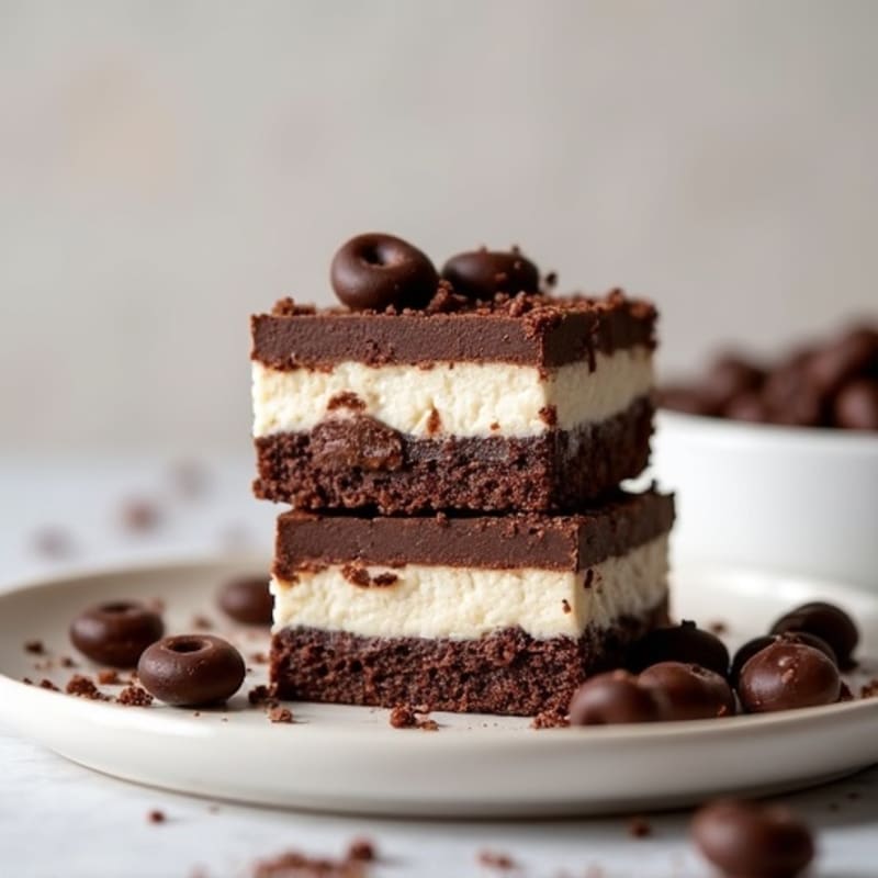 No-Bake Dark Chocolate Greek Yogurt Cheesecake Squares