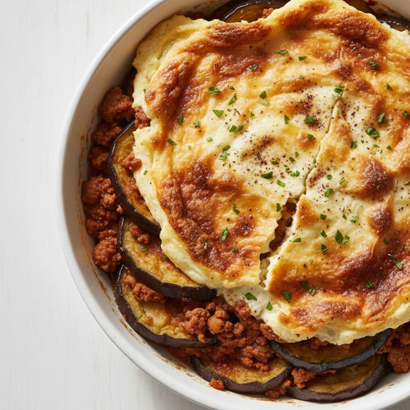 Lamb and Eggplant Moussaka Bake