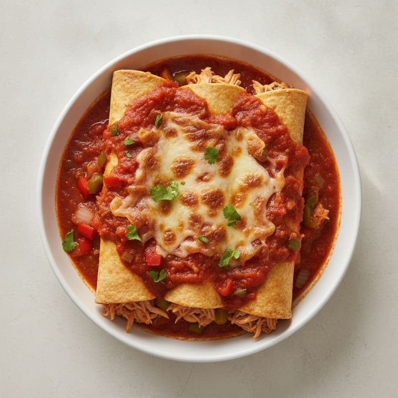 Chicken Enchiladas with Ranchero Sauce