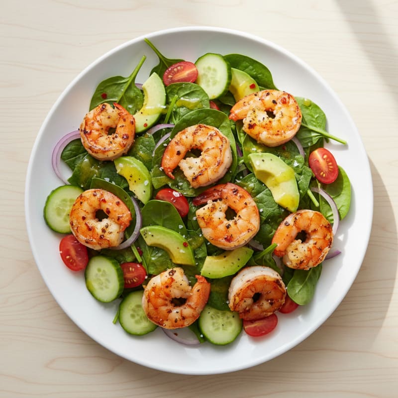 Zesty Grilled Shrimp and Spinach Salad