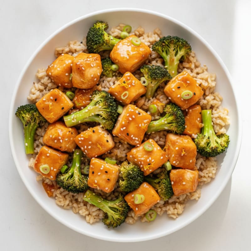 Baked Orange Glazed Chicken with Broccoli
