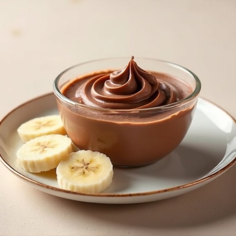Silky Chocolate Protein Mousse with Sliced Bananas
