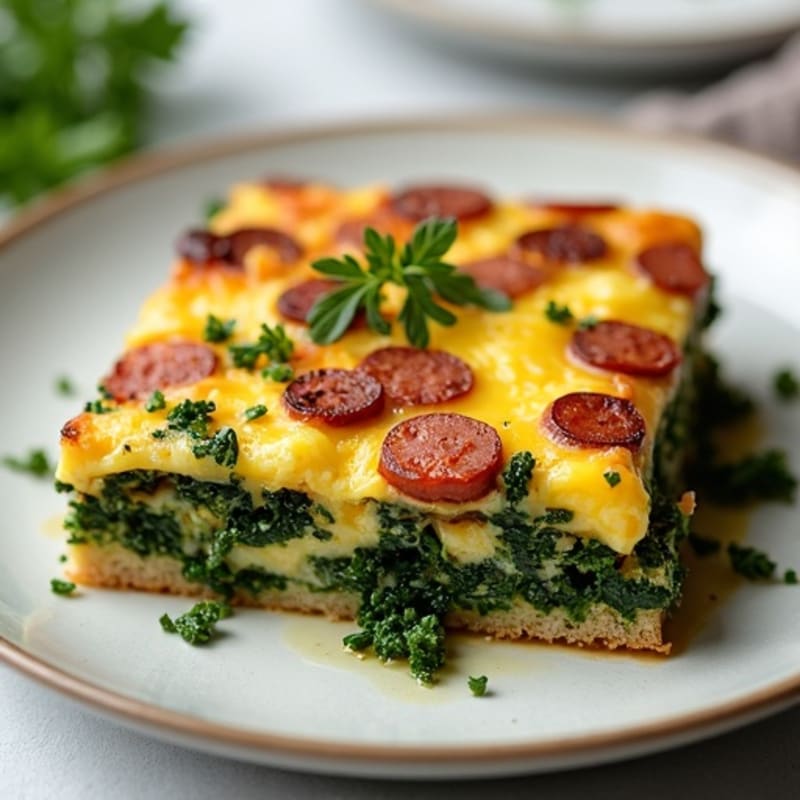 Savory Sausage and Kale Baked Strata