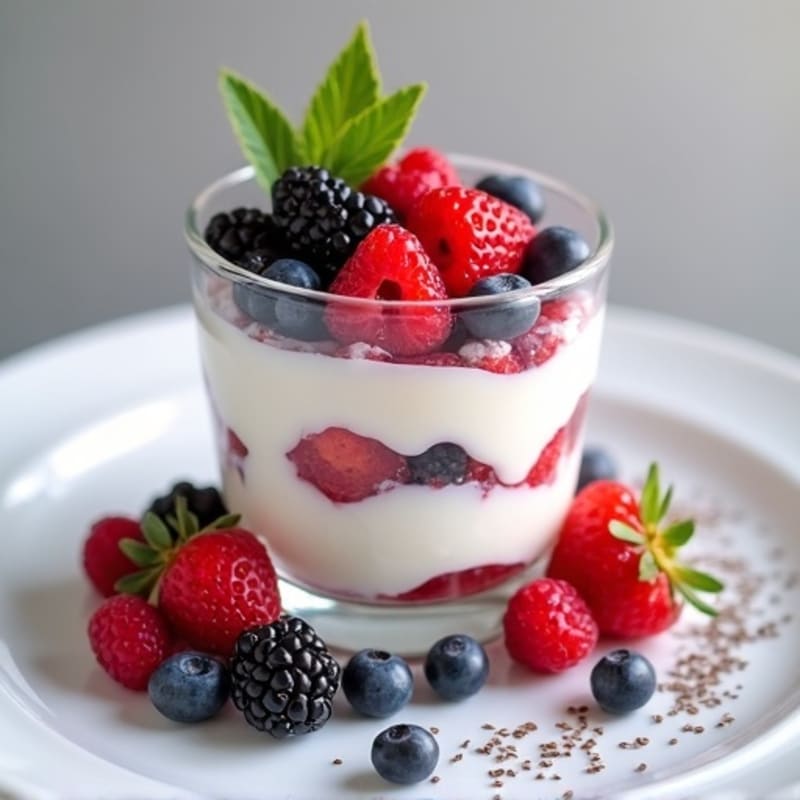 Greek Yogurt Protein Parfait with Mixed Berries