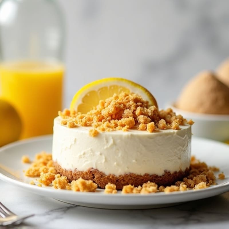 Greek Yogurt Protein Cheesecake with Toasted Bread Crumble