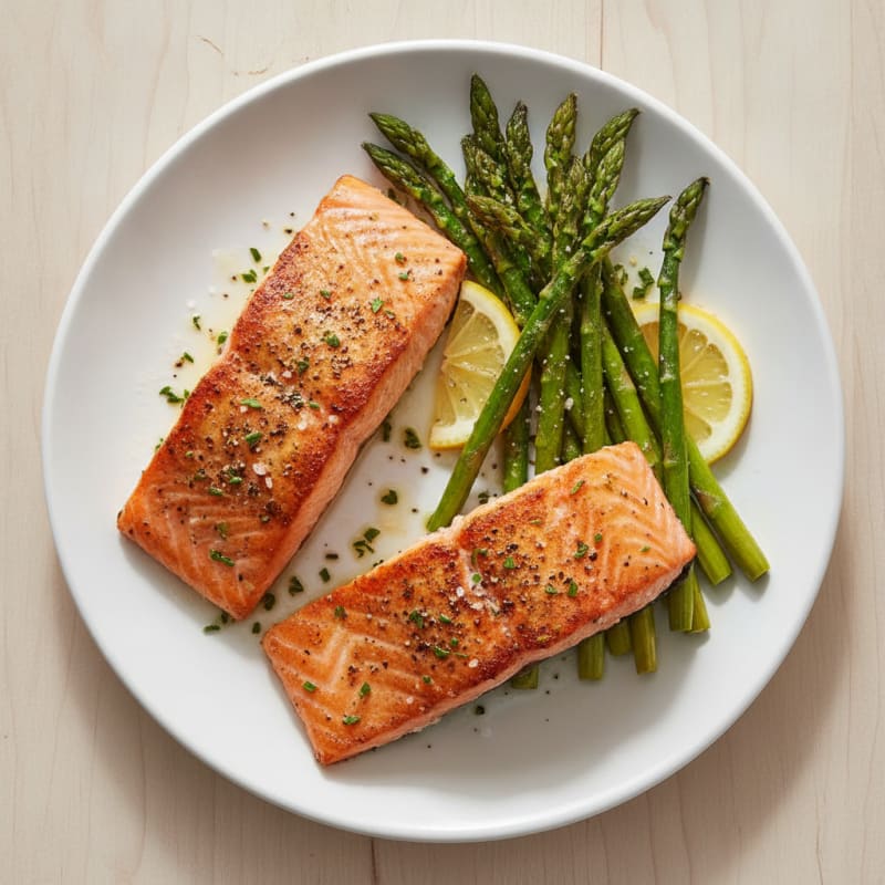 Baked Salmon with Roasted Asparagus