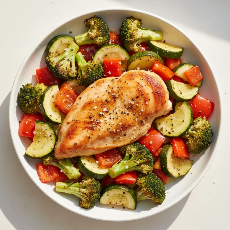 Zesty Lemon Herb Roasted Vegetables with Chicken