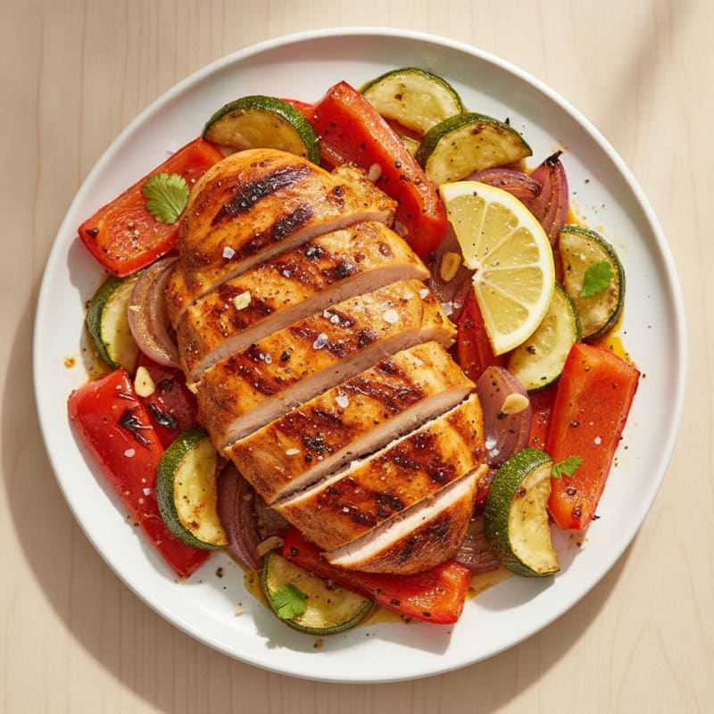 Spicy Harissa Chicken with Roasted Vegetables