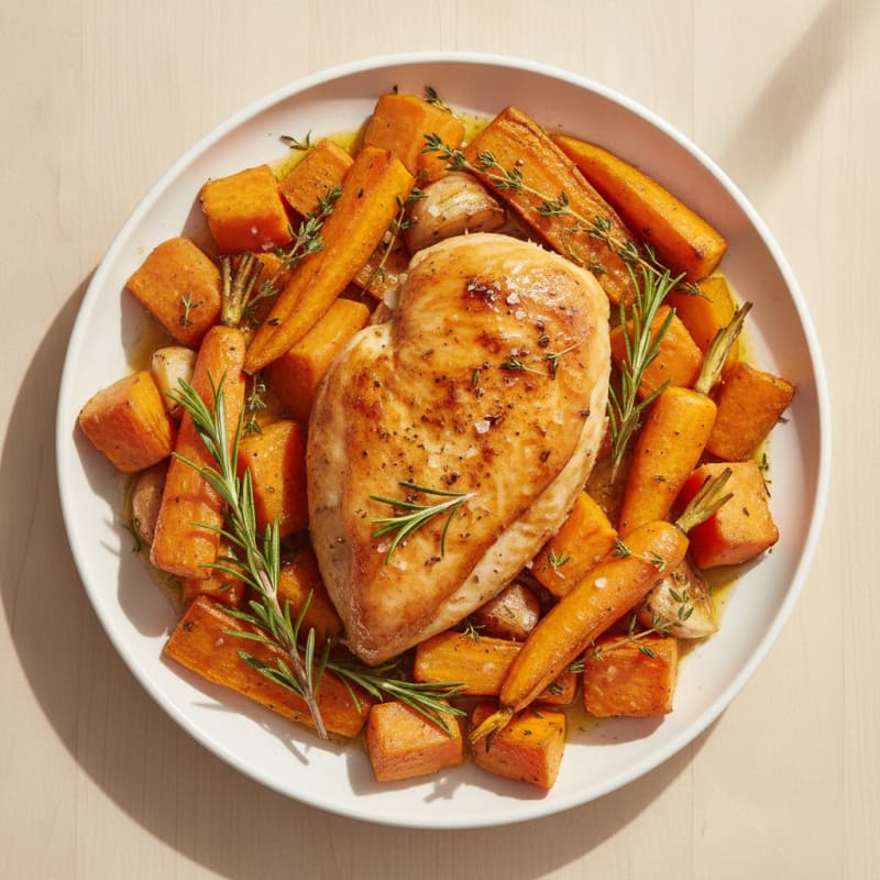 Herb-Roasted Chicken Breast with Root Vegetables