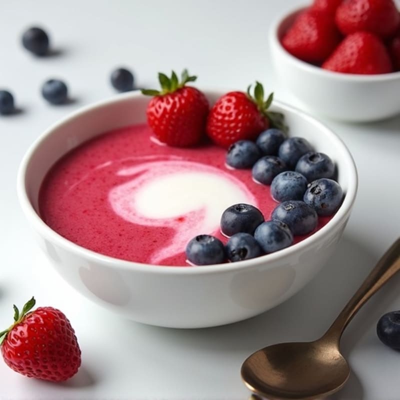Silky Vanilla Protein Yogurt Bowl with Mixed Berries