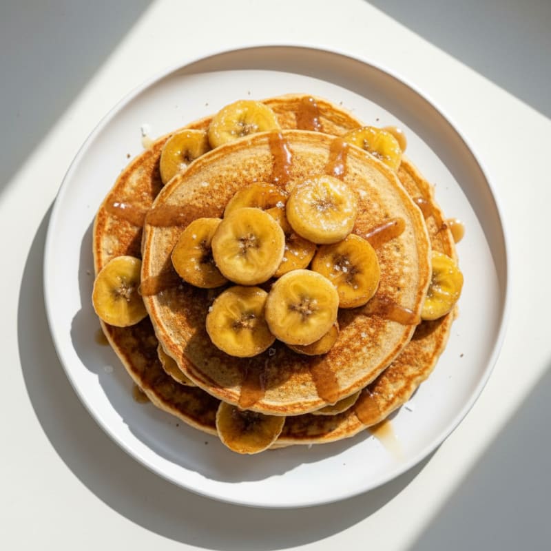 Golden Caramelized Banana Pancakes