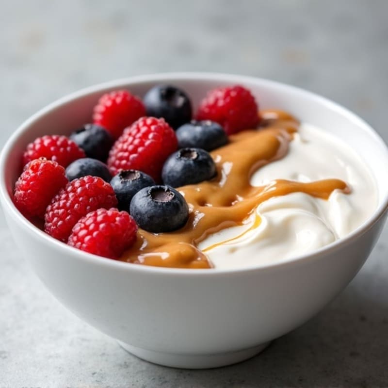 Silky Greek Yogurt Protein Bowl with Mixed Berries and Almond Butter