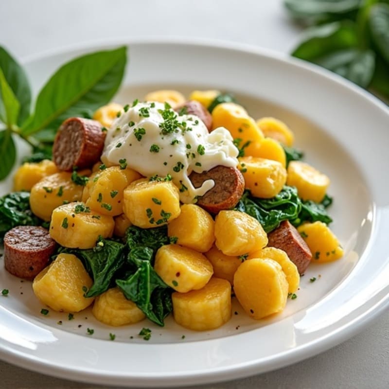 Egg White and Turkey Sausage Scramble with Spinach
