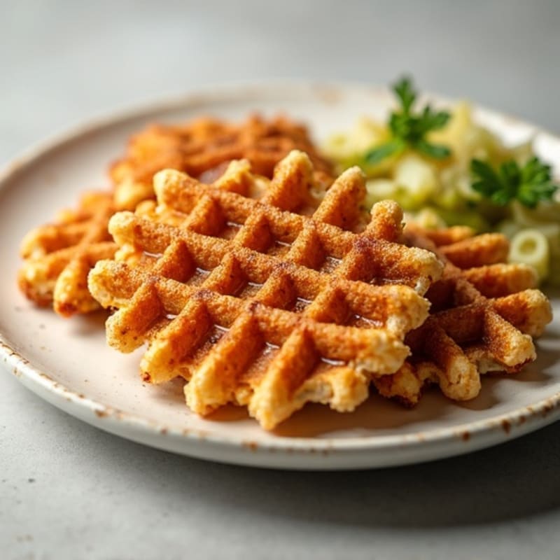 Crispy Baked Chicken with Almond Flour Waffles