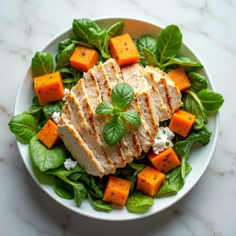 Lemon-Herb Tuna Salad with Roasted Sweet Potato and Crisp Greens