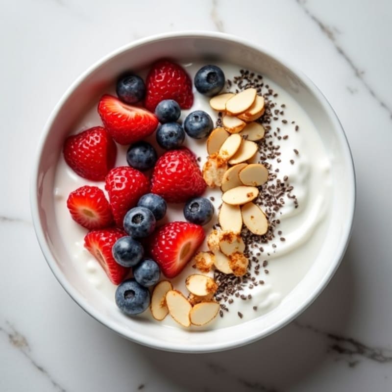 Creamy Greek Yogurt with Fresh Berries and Crunchy Chia Seeds