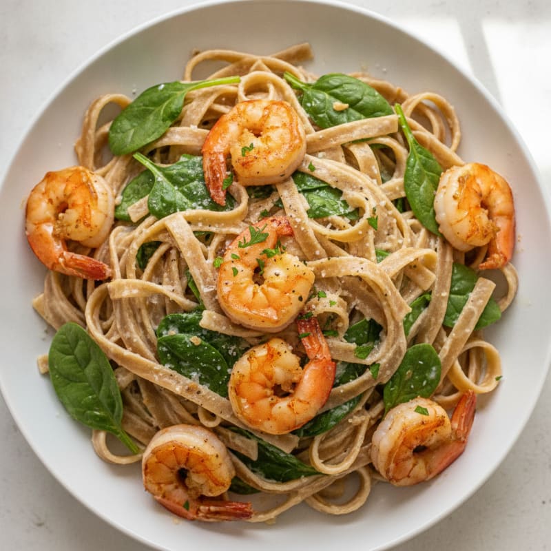 Garlic Shrimp Fettuccine Alfredo