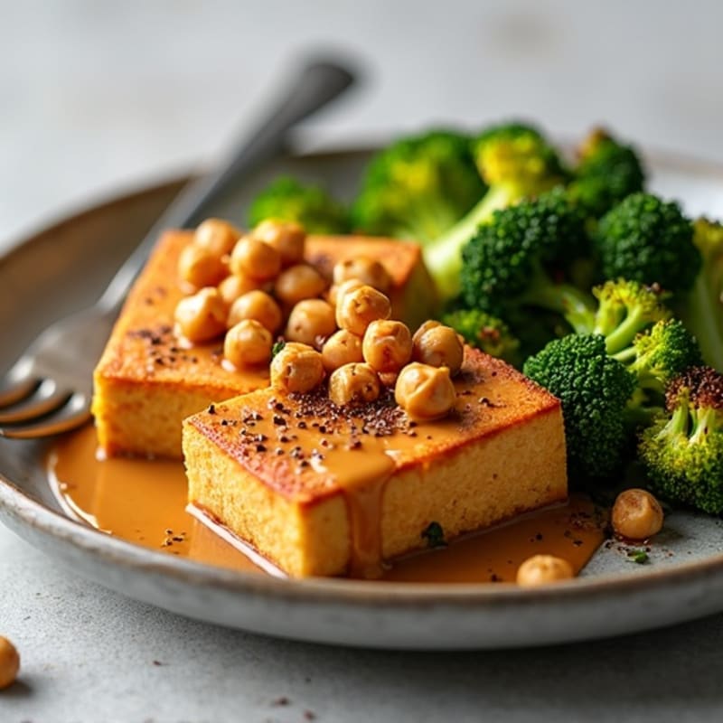 Crispy Peanut Tofu with Roasted Broccoli