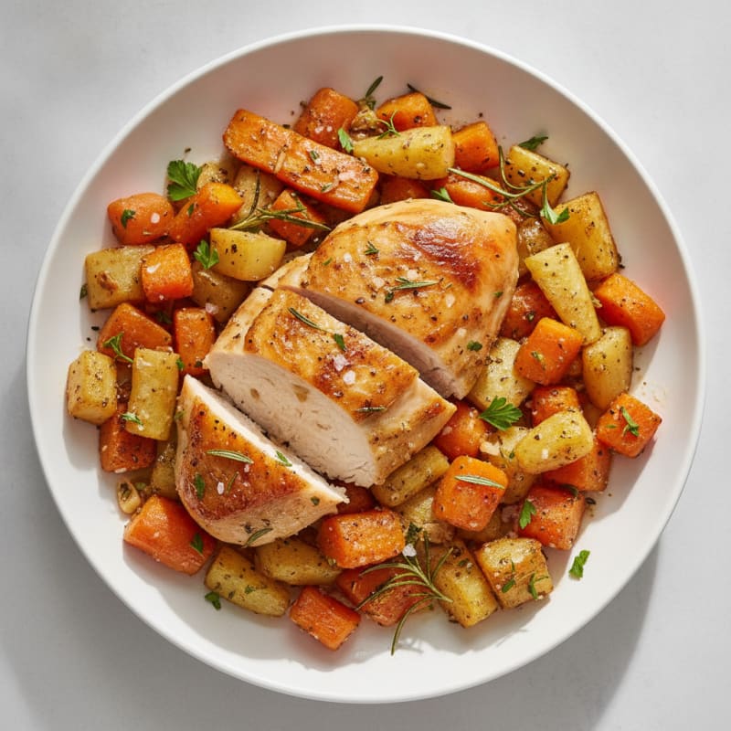 Herb-Roasted Chicken and Root Vegetables