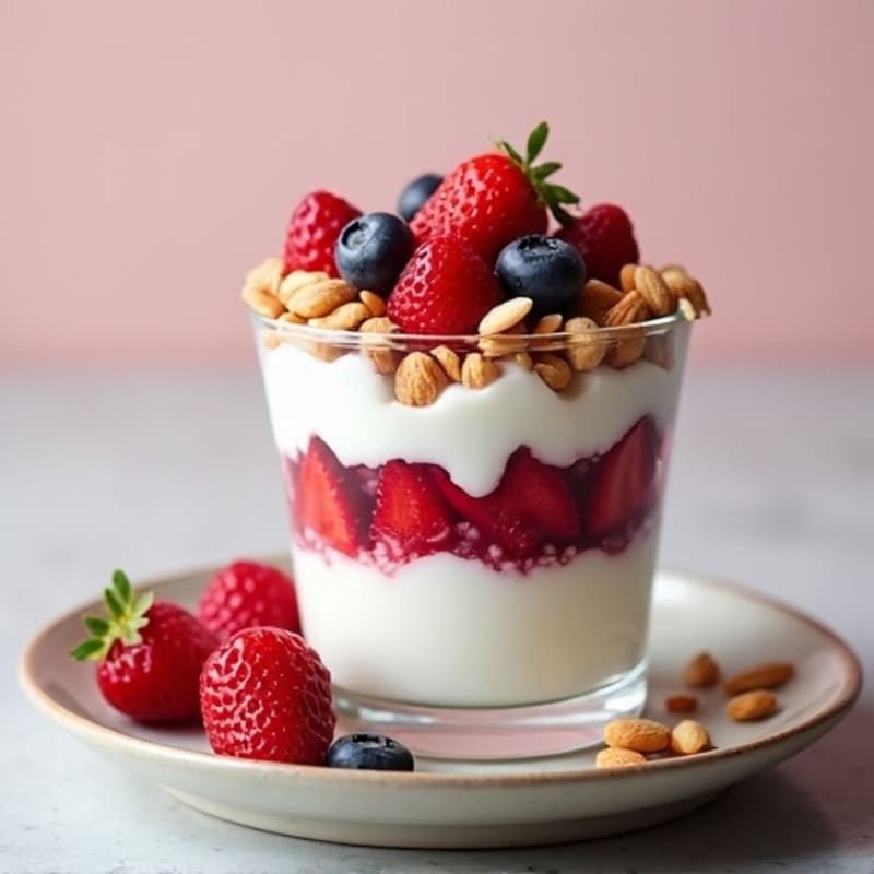 Greek Yogurt Protein Parfait with Mixed Berries