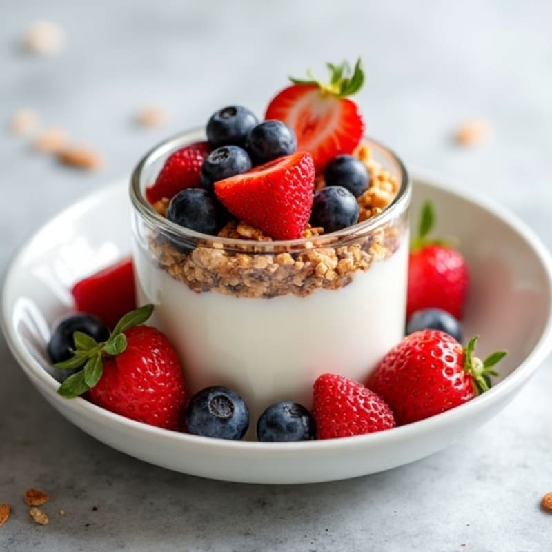Greek Yogurt Parfait with Protein Granola and Fresh Berries