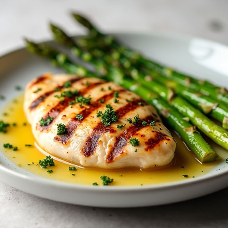 Juicy Lemon Herb Grilled Chicken with Roasted Asparagus