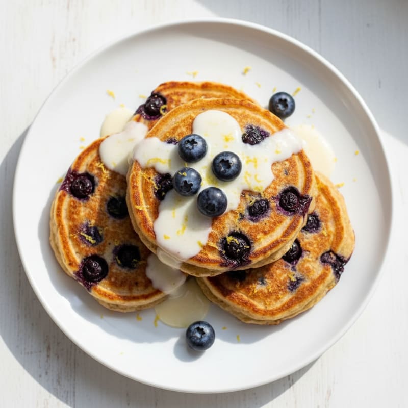 Blueberry Ricotta Pancakes with Lemon Zest