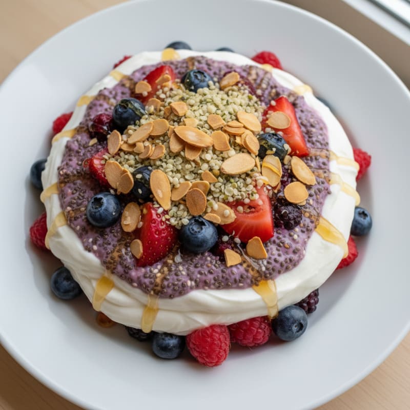 Silky Greek Yogurt Parfait with Chia Seeds and Mixed Berries