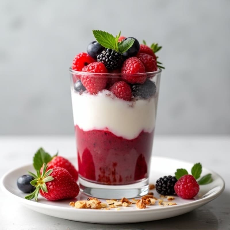 Greek Yogurt Protein Parfait with Mixed Berries