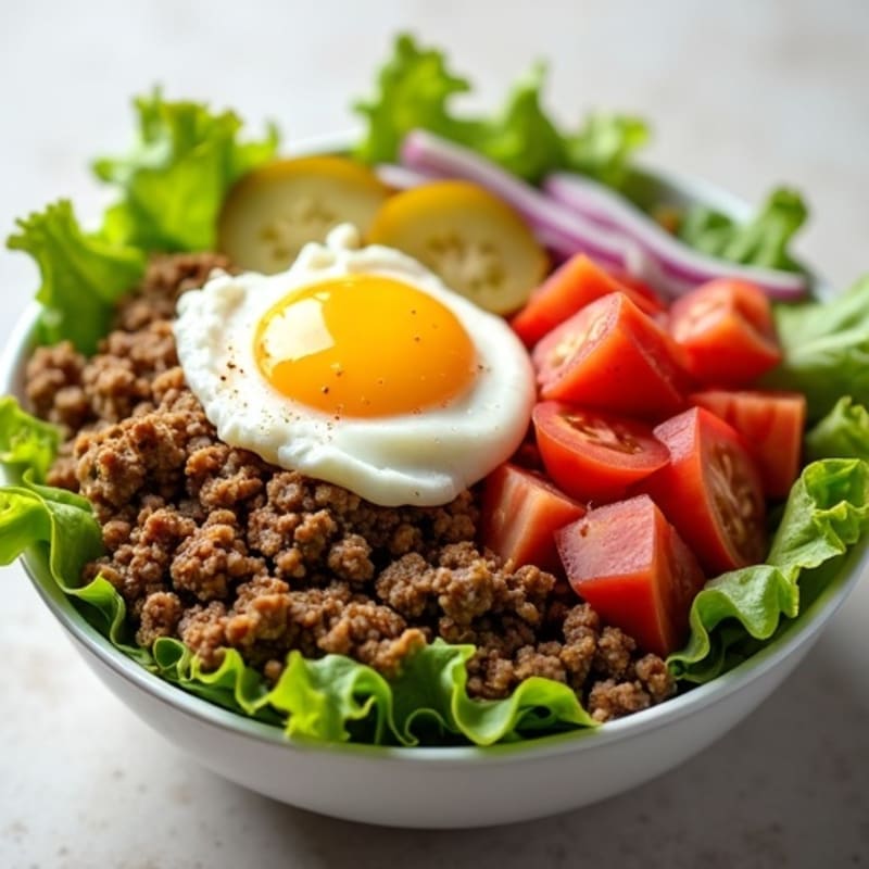 Protein-Packed Lean Ground Beef Big Mac Bowl