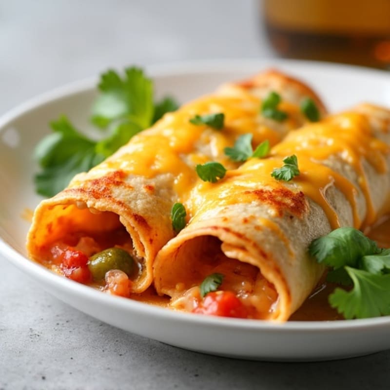 Creamy Chicken Baked Enchiladas