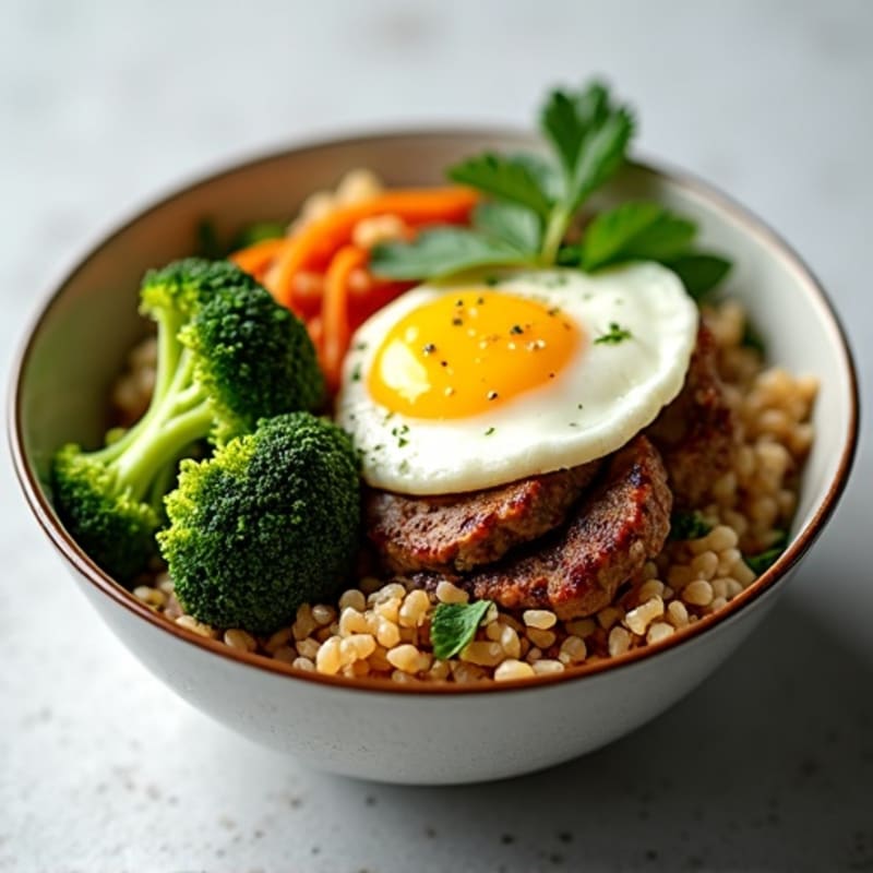 Lean Beef and Crispy Broccoli Rice Bowl