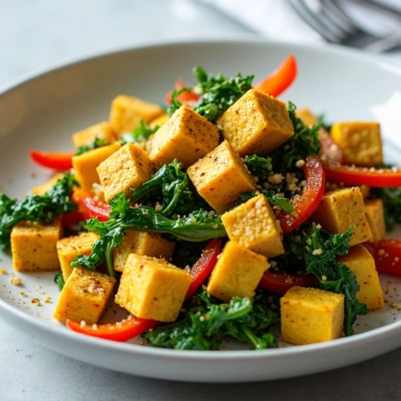 Hearty Tofu Scramble with Sautéed Greens