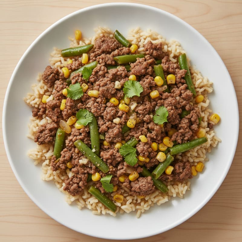 Ground Beef Mexican Rice Bowl