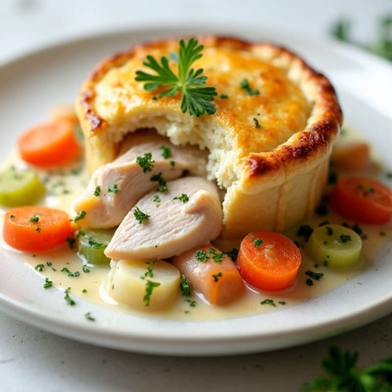 Creamy Herb-Roasted Turkey Pot Pie with Root Vegetables