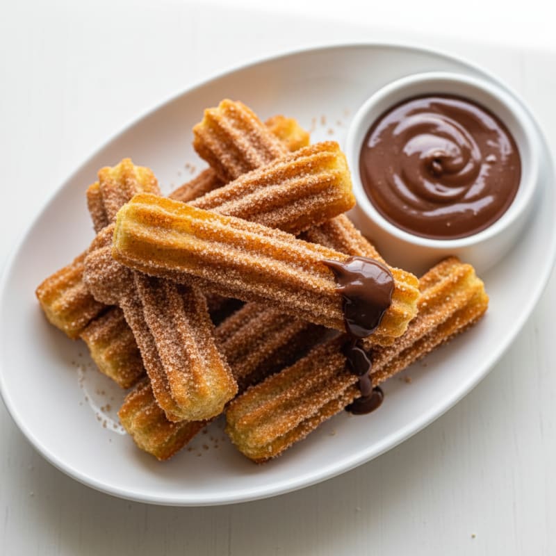 Cinnamon Sugar Churros with Chocolate Dipping Sauce