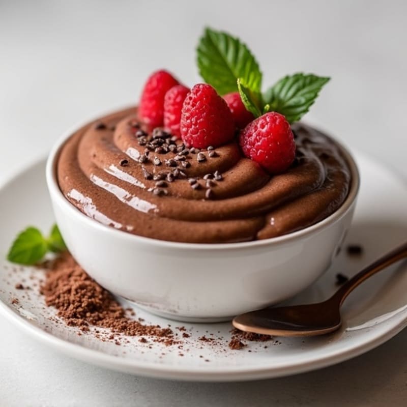Silky Chocolate Protein Pudding with Chia Seeds