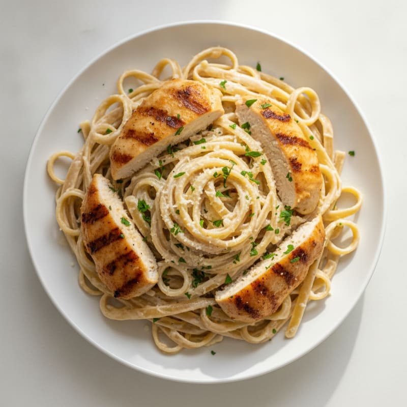 Creamy Garlic Parmesan Chicken Fettuccine