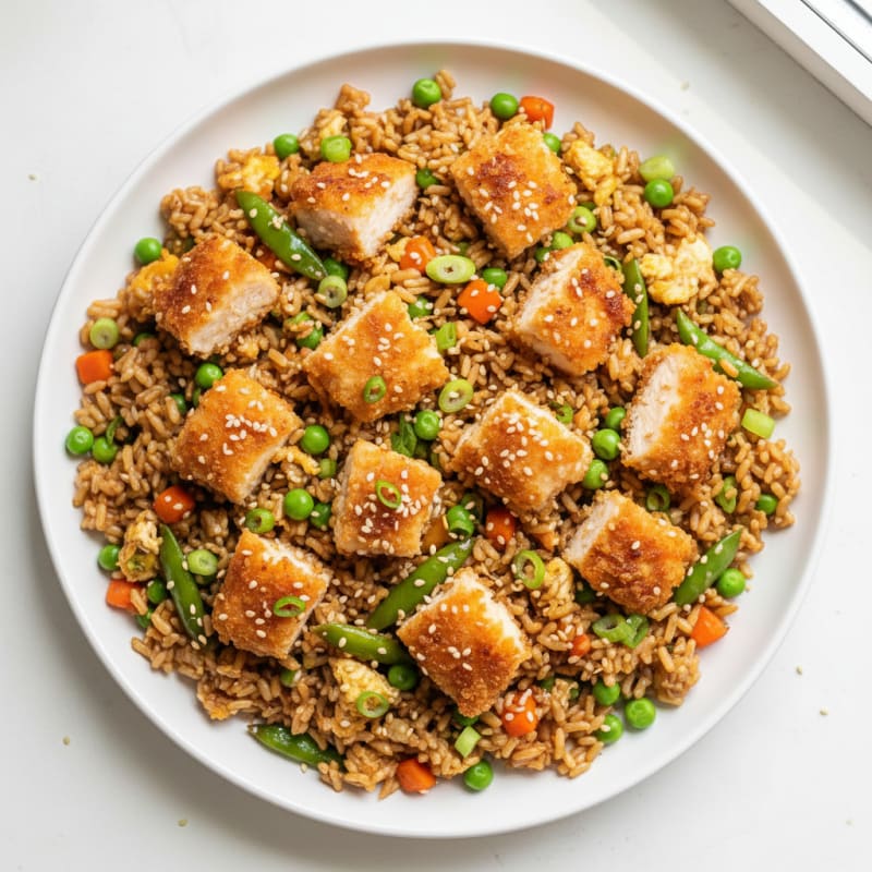 Crispy Sesame Chicken Fried Rice