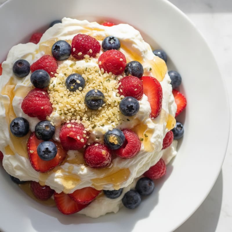 Silky Greek Yogurt Protein Parfait with Mixed Berries